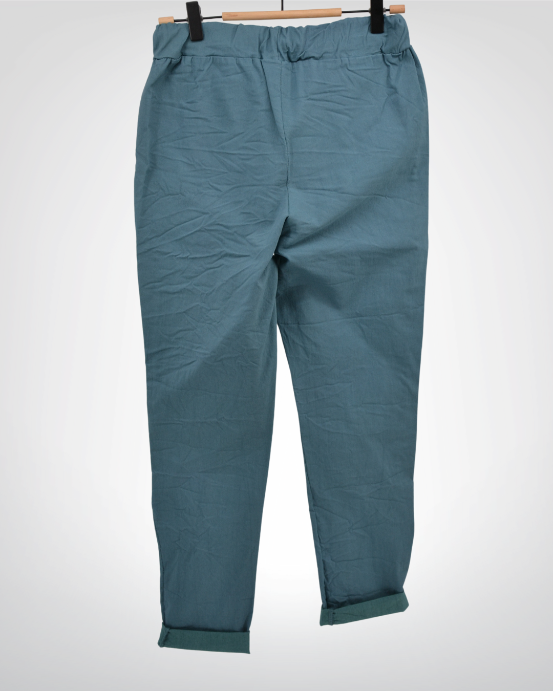 Dos du pantalon maxou bleu pétrole