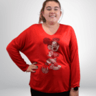 Mannequin portant le pull Fantasia rouge